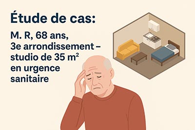 Étude de cas: M. R, 68 ans, 3e arrondissement studio de 35 m² en urgence sanitaire
